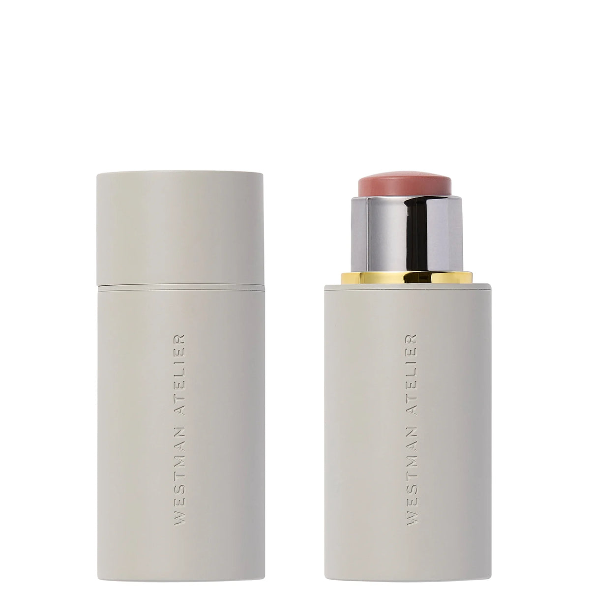 Westman Atelier Baby Cheeks Blush Stick 6g Garçonne, cream-coloured stick in gold packaging