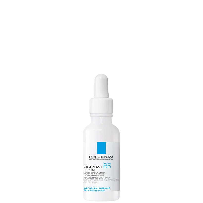 La Roche-Posay Cicaplast B5 Face Serum 30ml clear bottle with dropper and blue and white label