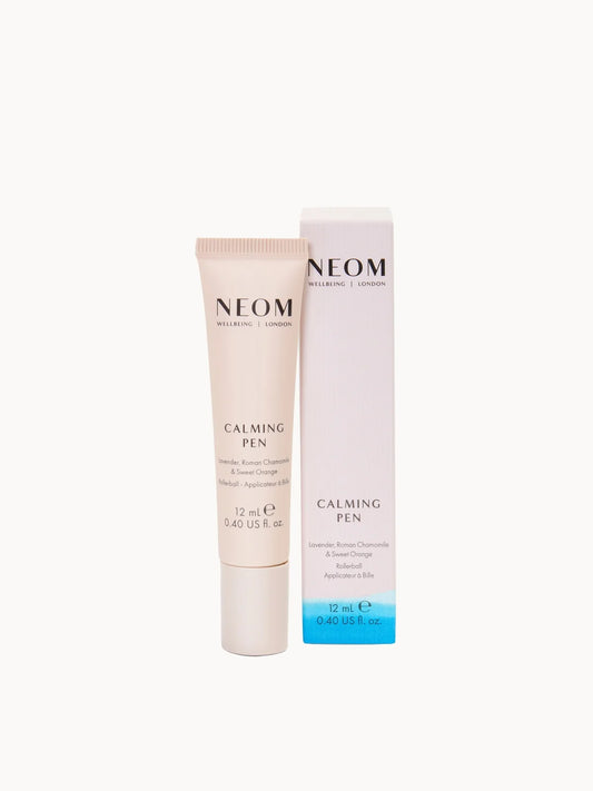 Neom Organics NEOM Wellbeing SOS Calming Pen 12ml, slim pale pink rollerball pen with NEOM branding