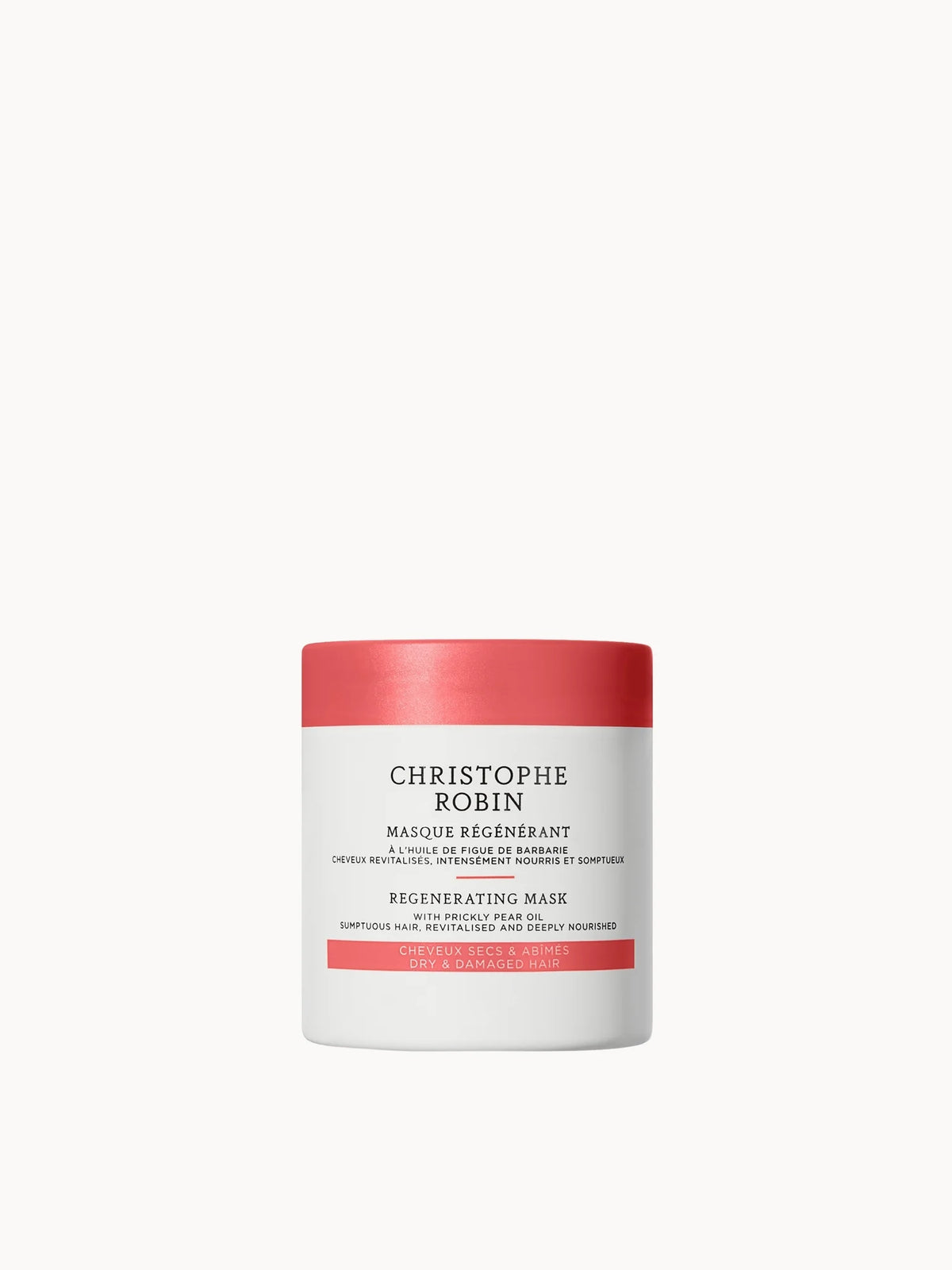 Christophe Robin Regenerating Mask with Prickly Pear Oil 40ml, small 40ml travel-size hair mask pack