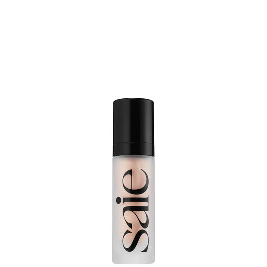 Saie Glowy Super Gel 30ml - Roseglow, frosted glass bottle with a pump dispenser