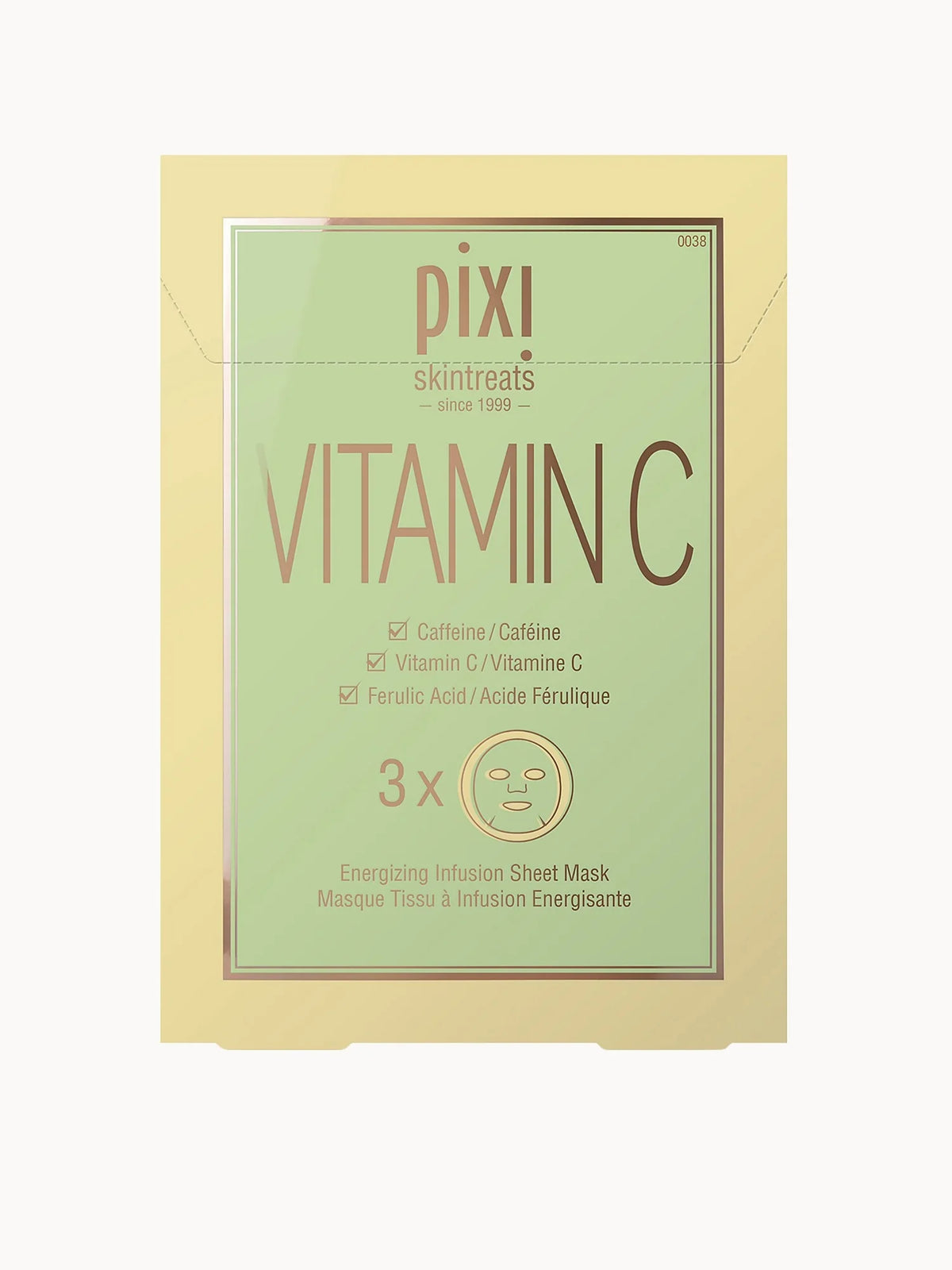 Pixi Vitamin C Sheet Mask, pack of three foil sachets with orange and white branding