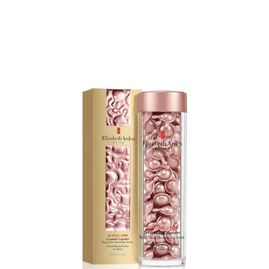 Elizabeth Arden retinol and ceramide serum capsules in golden container