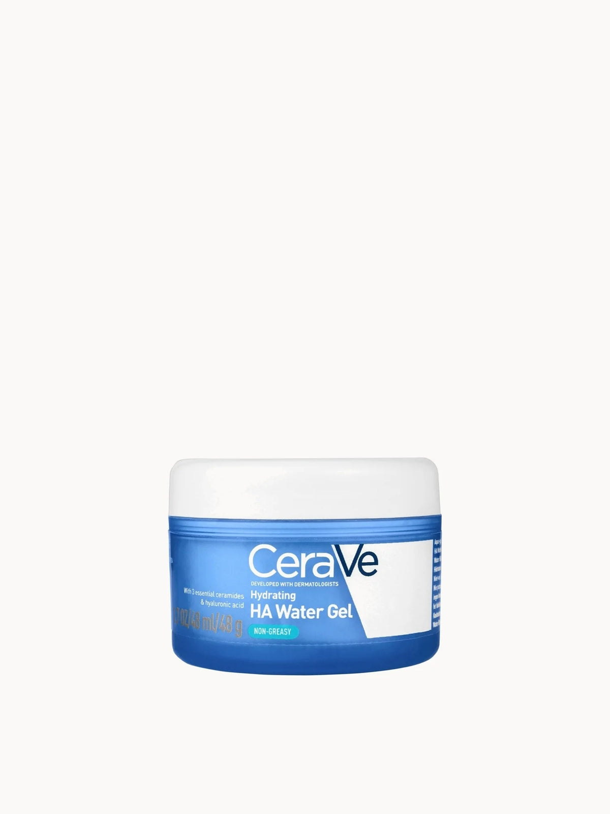 CeraVe Hydrating Hyaluronic Acid Water Gel 48ml, blue jar with white lid