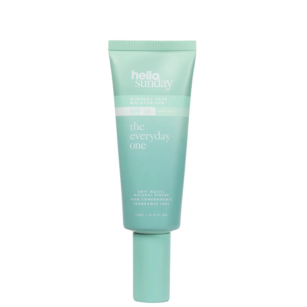 Hello Sunday Everyday One mineral face moisturiser tube, SPF50, 70ml