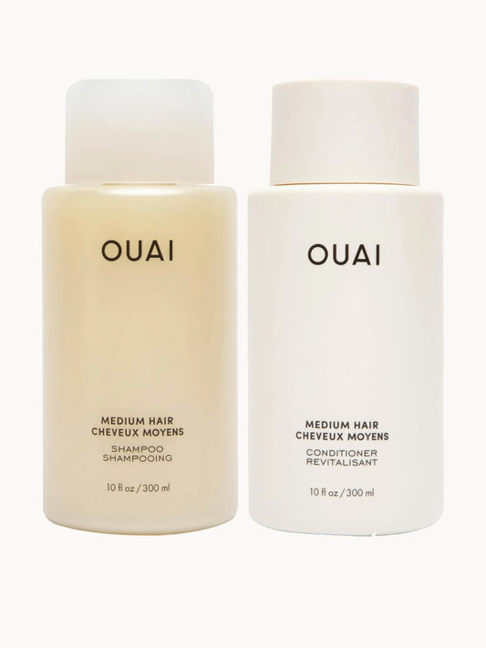 OUAI Medium Hair Bundle, small box with several full-size OUAI bottles and pastel branding