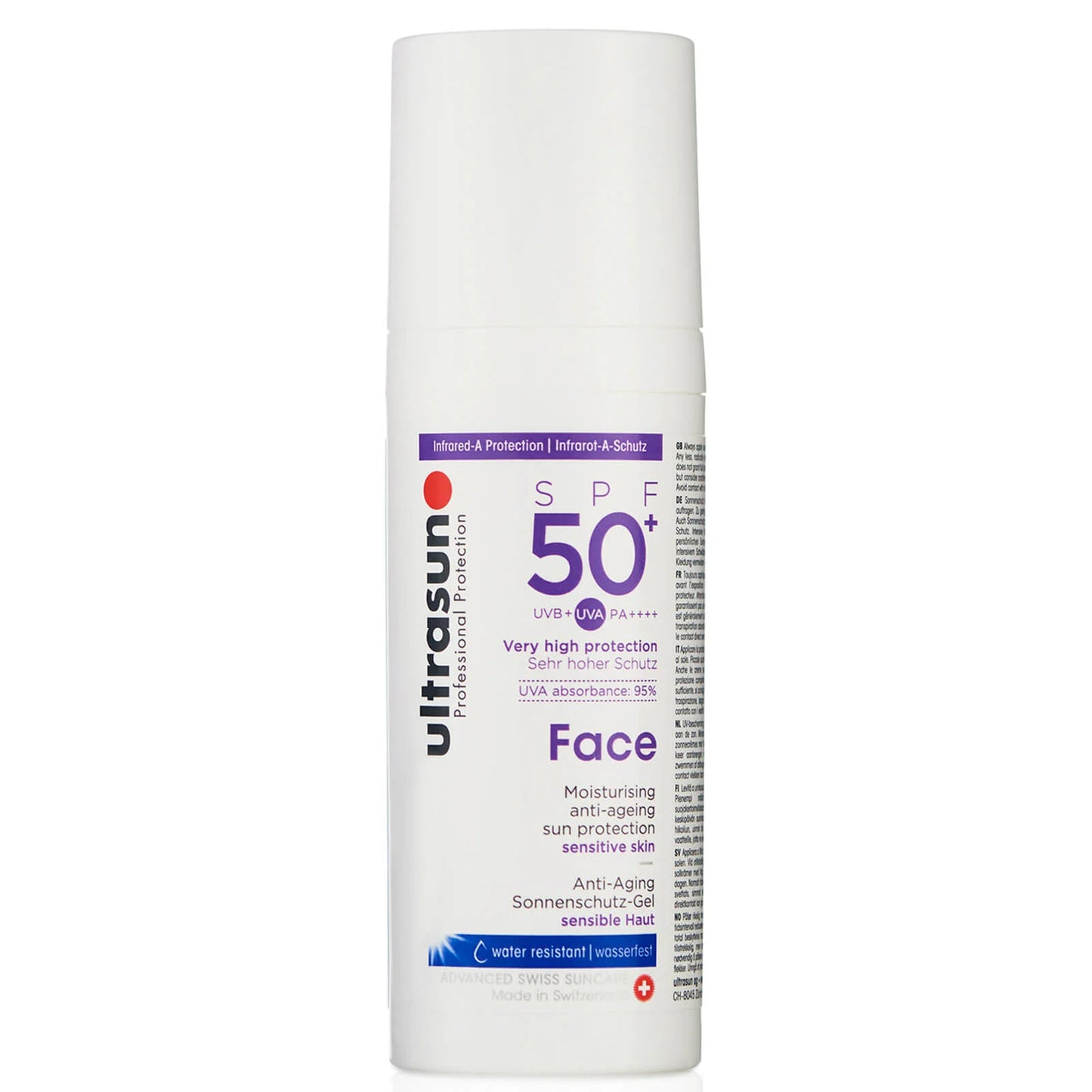 Ultrasun Face Anti-Ageing Lotion SPF 50+ 50ml lightweight sunscreen with anti-ageing benefits for daily protection.