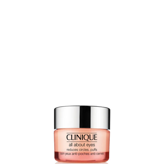 Clinique All About Eyes Eye Cream 30ml small round jar with silver lid and pale pink cream