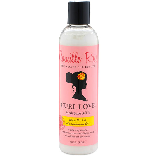 Camille Rose Curl Love moisture milk bottle with hydrating formula for curls