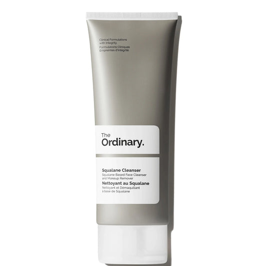 The Ordinary Squalane Cleanser 150ml – gentle oil-based cleanser with plant squalane and lipophilic esters, removes SPF and waterproof makeup.