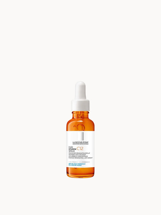 La Roche-Posay Vitamin C12 Serum Anti-Wrinkle and Radiance Restoring Serum 30ml, UV-filtering serum bottle with dropper