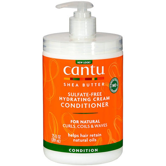 Cantu Shea Butter for Natural Hair Hydrating Cream Conditioner – Salon Size 24 oz, large orange-lidded tub with bold orange and yellow label, formulated to moisturise and detangle curly and textured hair