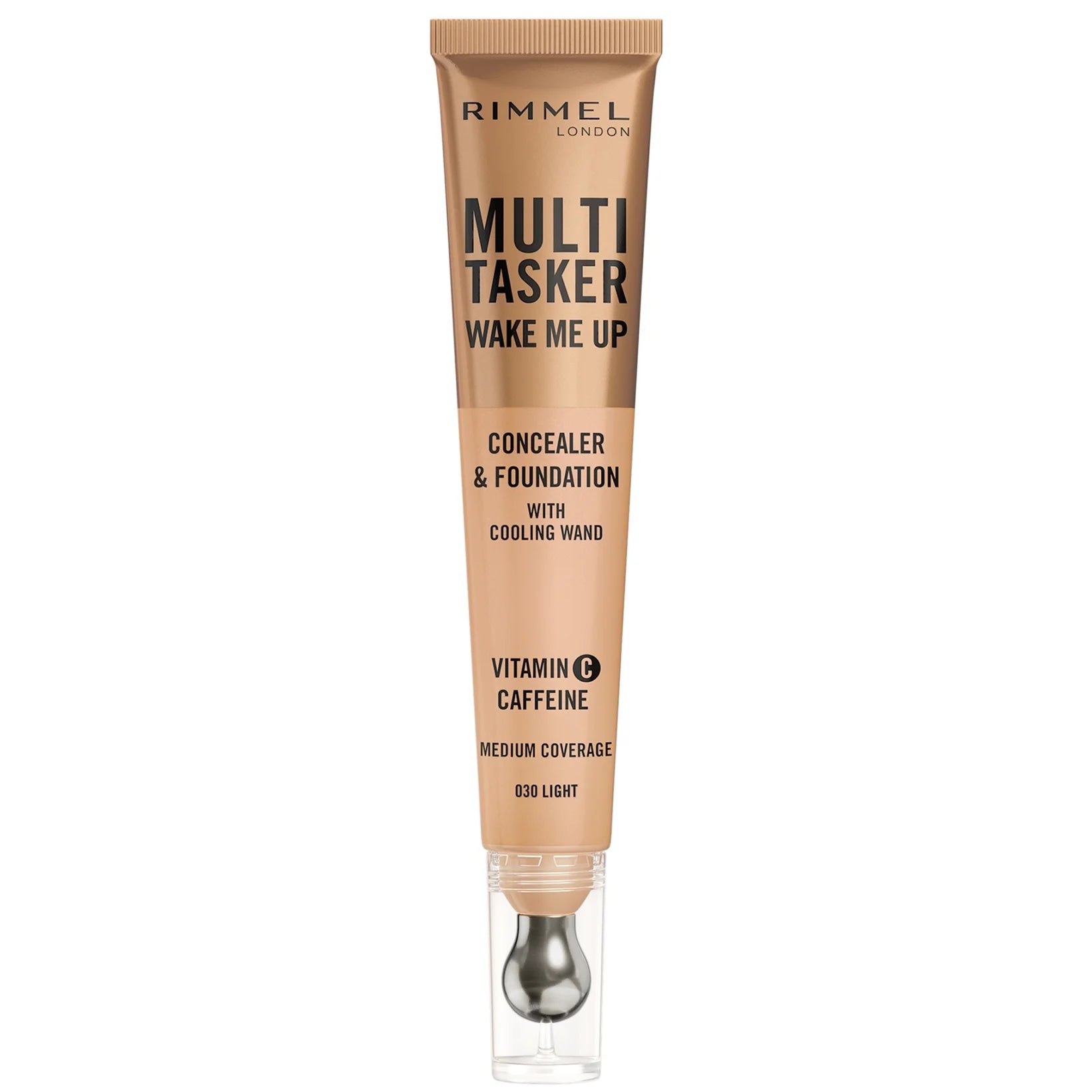 Rimmel London Multi-Tasker Wake Me Up Concealer 030 Light brightening liquid concealer providing natural coverage for light skin tones.