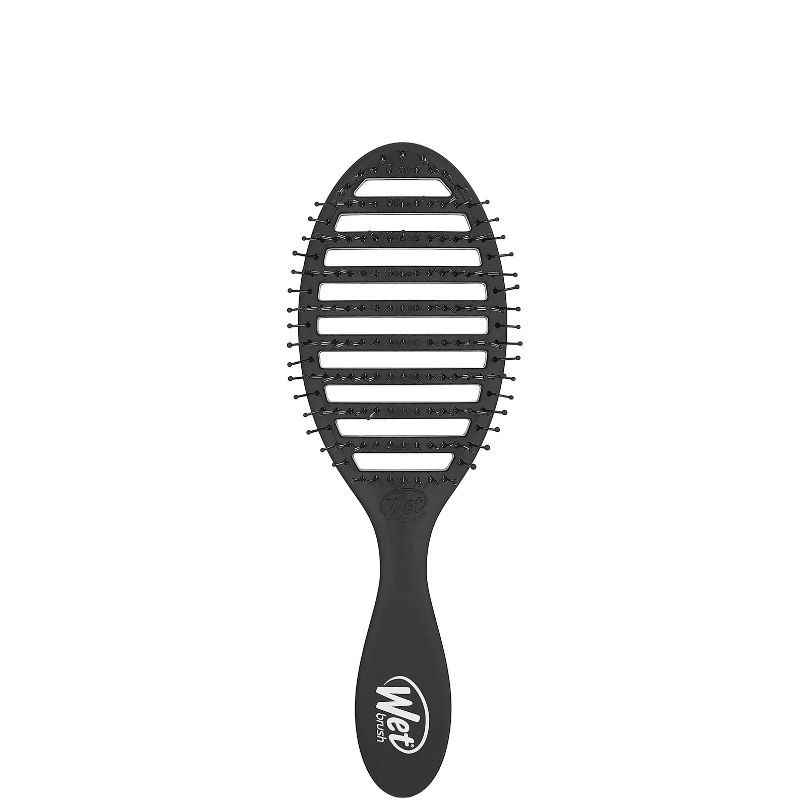 WetBrush Speed Dry Brush - black vented brush with open center design and curved handle for fast drying