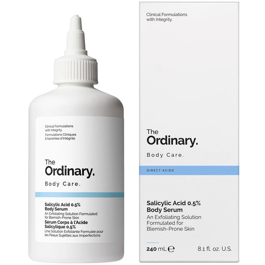 The Ordinary Salicylic Acid 0.5% Body Serum 240ml in transparent bottle with white label and screw cap