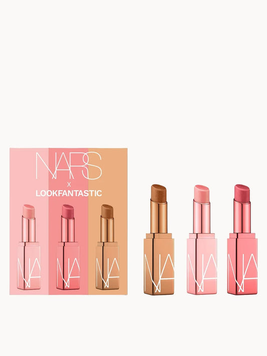 Nars Afterglow Lip Balm Trio set of three tinted lip balm bullets in a gift-ready presentation