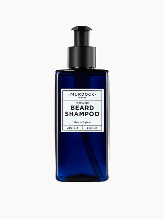 Murdock London Beard Shampoo 250ml amber bottle with black pump and simple branding on front