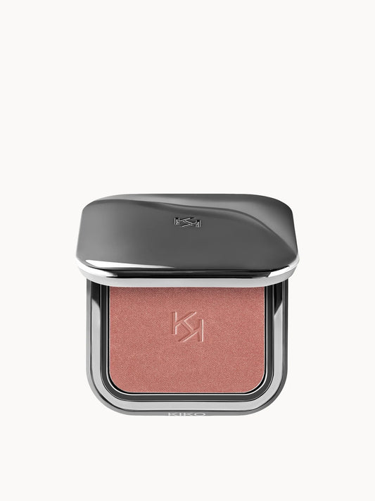 KIKO Milano Unlimited Blush 11 Bright Rose, round black compact with mirror and pressed pink powder