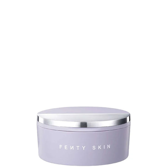 Fenty Skin Instant Reset Overnight Recovery Gel-Cream 50ml purple refillable jar with lid displayed on plain background