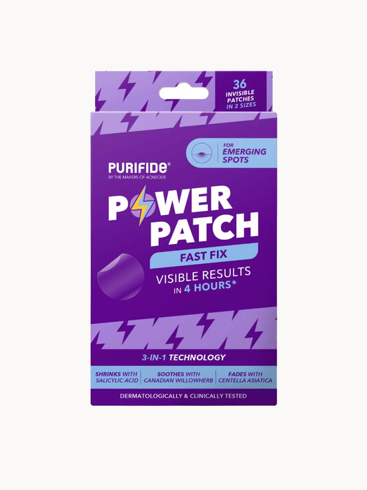 Acnecide PURIFIDE by Acnecide 3 - in - 1 Power Patch Salicylic Acid Spot Patches for Blemish - Prone Skin 36 Spot Stickers, box containing three sachets of spot patches