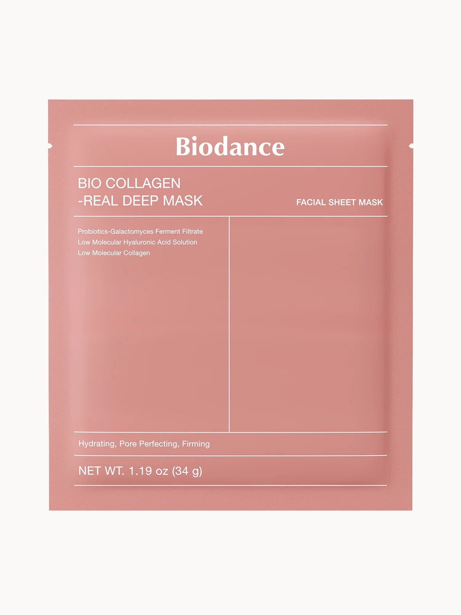 Biodance Bio Collagen Real Deep Mask, pack of four hydrogel sheet masks.