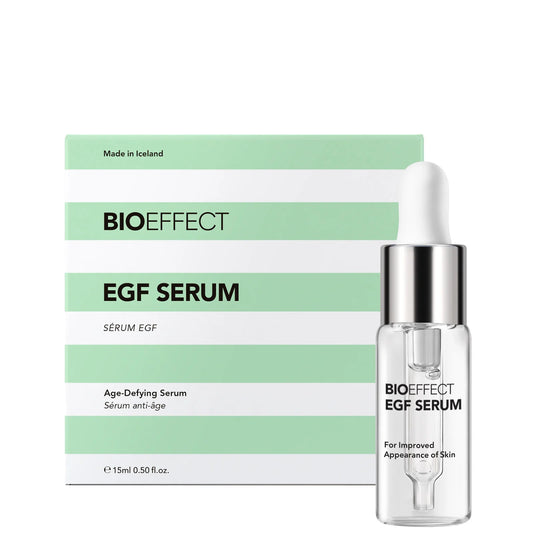 BIOEFFECT EGF Serum 15ml lightweight anti-aging serum bottle designed to hydrate, smooth and improve skin firmness