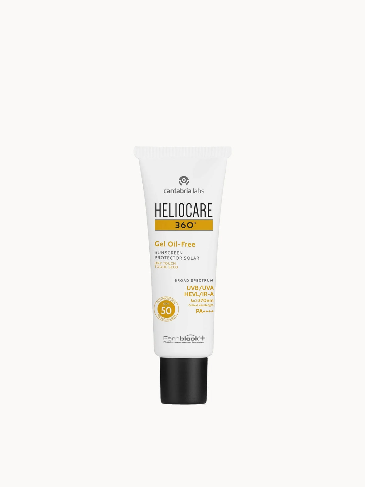 Heliocare 360 Oil-Free Gel Sunscreen 50ml, white and orange tube
