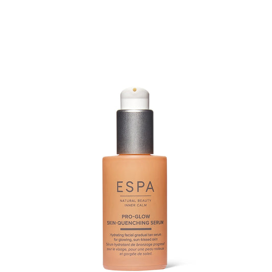 ESPA Pro-Glow skin quenching serum in sleek glass dropper bottle