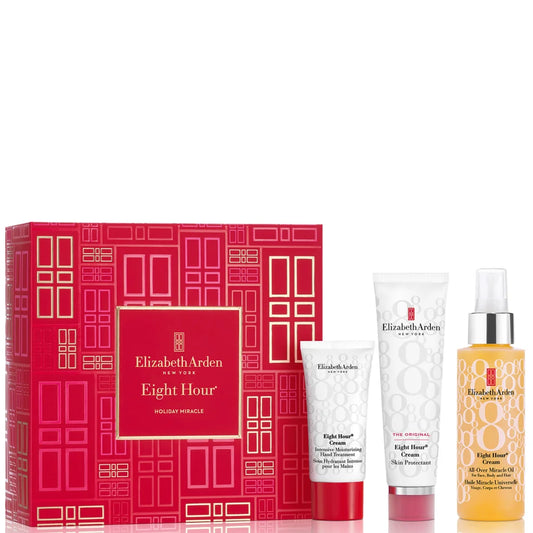 Holiday 3-piece skincare gift set with nourishing formulas for instant and long-lasting hydration.