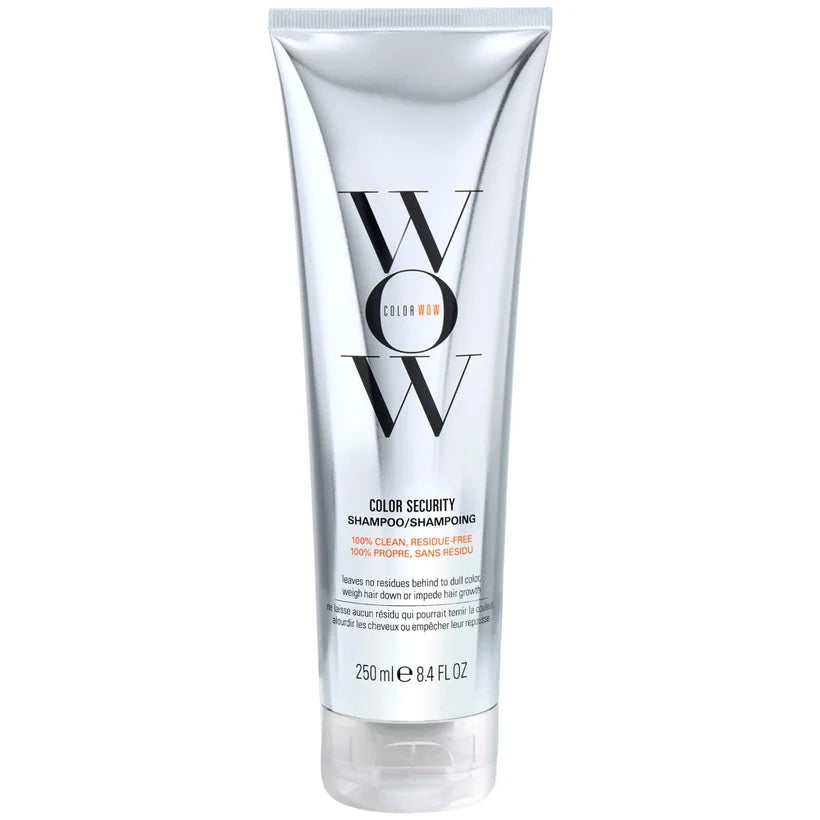 Color Wow Color Security Shampoo 250ml clear shampoo bottle with silver cap and Color Wow label