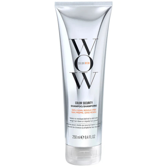 Color Wow Color Security Shampoo 250ml clear shampoo bottle with silver cap and Color Wow label