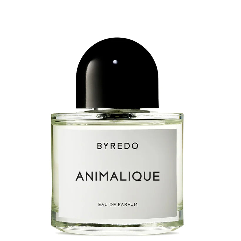 BYREDO Animalique Eau de Parfum 100ml clear rectangular glass perfume bottle with black cap and minimal label