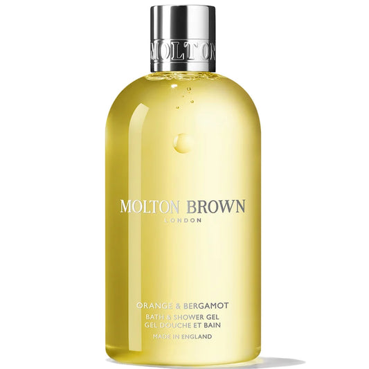 Molton Brown Orange & Bergamot Bath & Shower Gel 300ml clear bottle with signature Molton Brown label