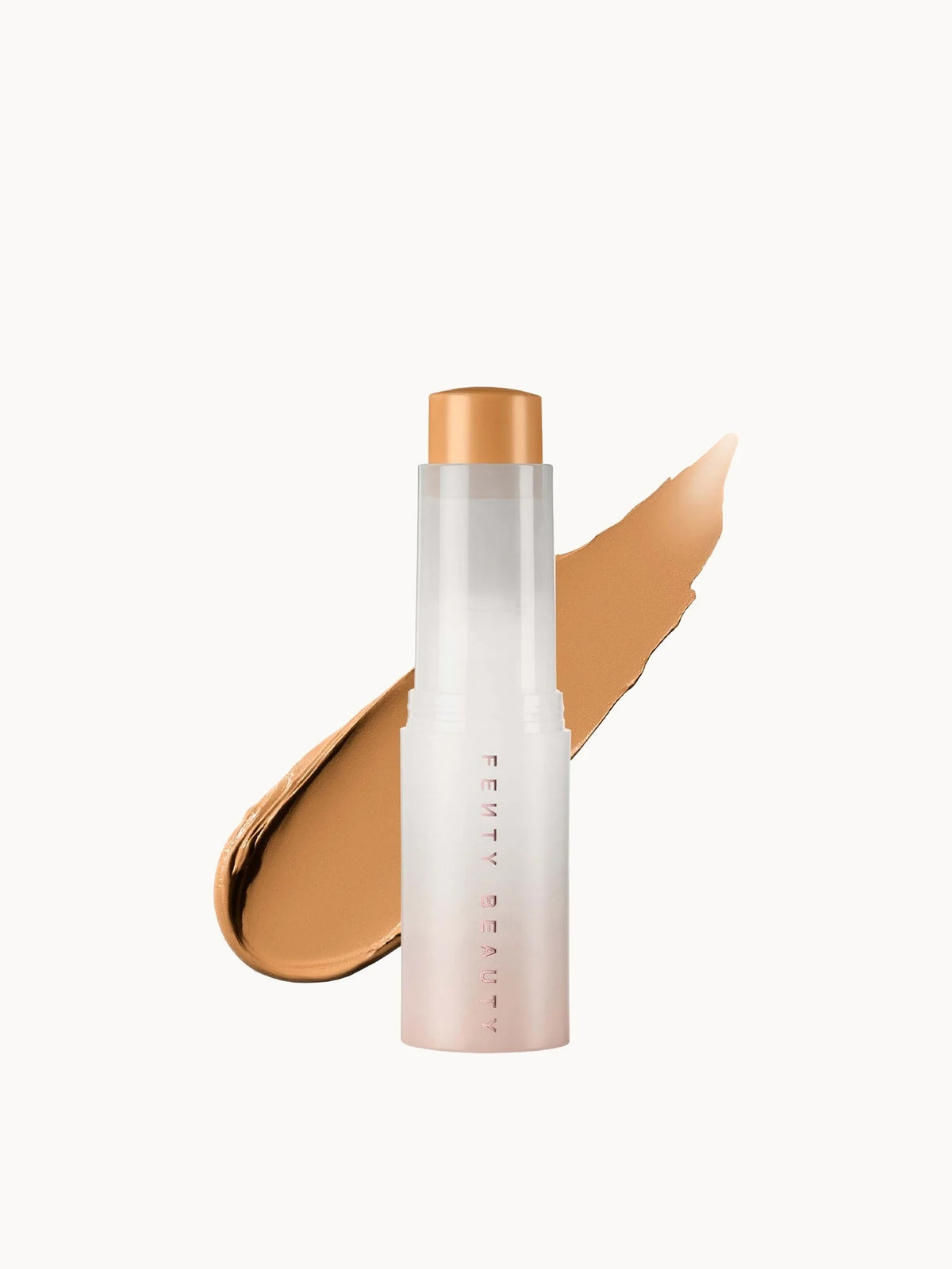 Fenty Beauty Eaze Drop Blur + Smooth Tint Stick- Shade 14, black cylindrical stick foundation with twist-up applicator and gold Fenty Beauty logo