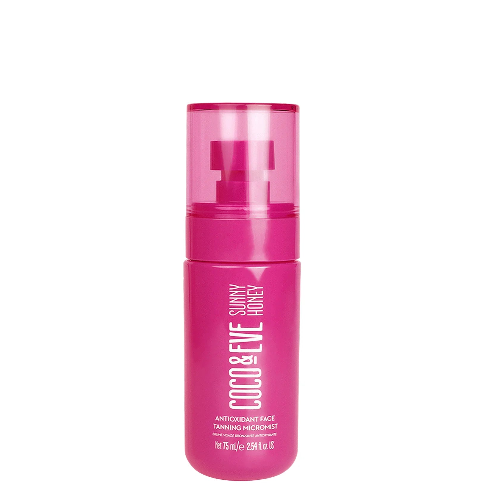 Coco & Eve Face Tanning Micromist 75ml Exclusive – Soft pink spray bottle for an even, natural-looking facial tan.