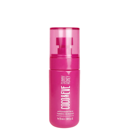 Coco & Eve Face Tanning Micromist 75ml Exclusive – Soft pink spray bottle for an even, natural-looking facial tan.