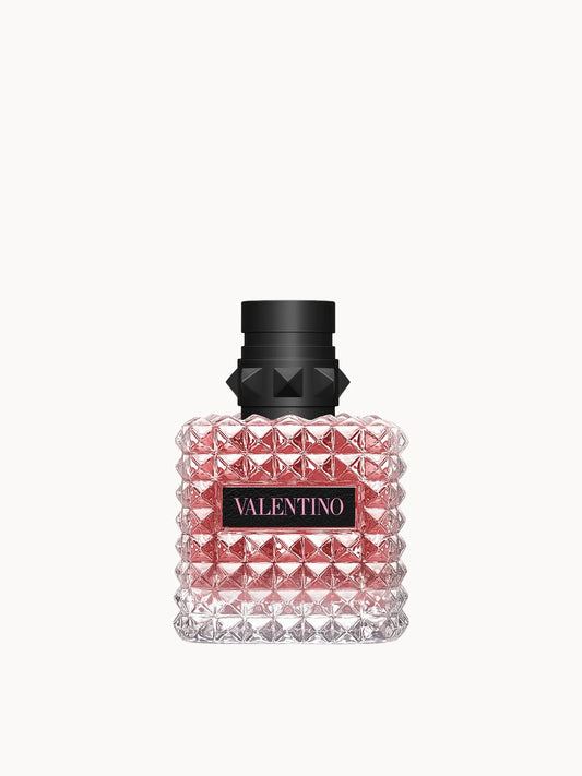 Valentino Born in Roma Donna Eau de Parfum 30ml, pyramidal pink and black studded bottle