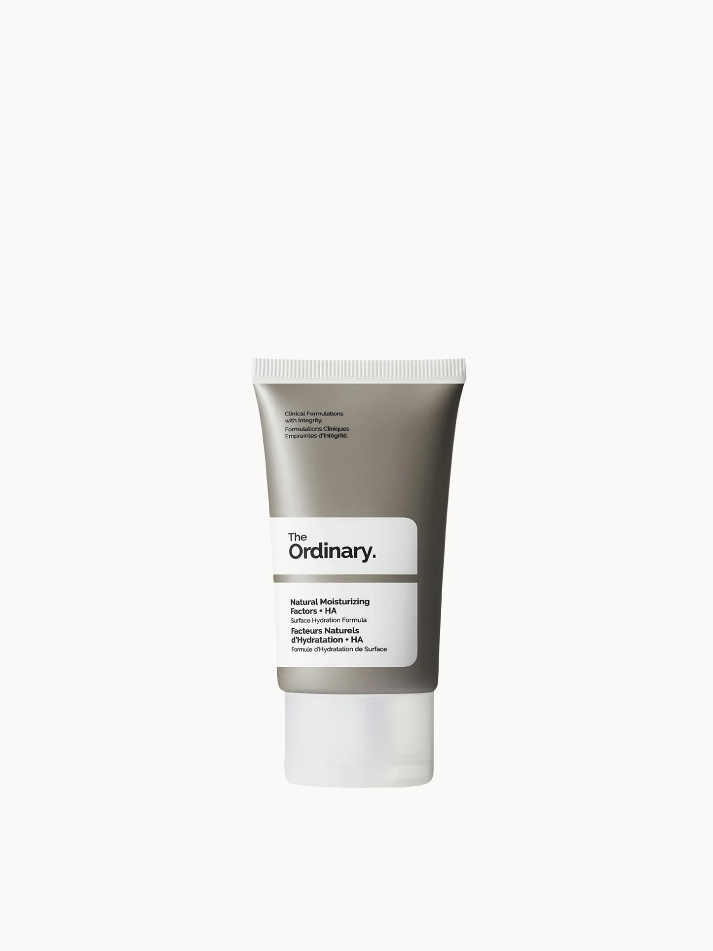 The Ordinary Natural Moisturising Factors + HA 30ml in a white squeeze tube.
