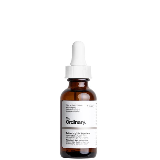 The Ordinary Retinol 0.5% Serum in Squalane bottle, 30ml anti-ageing skincare