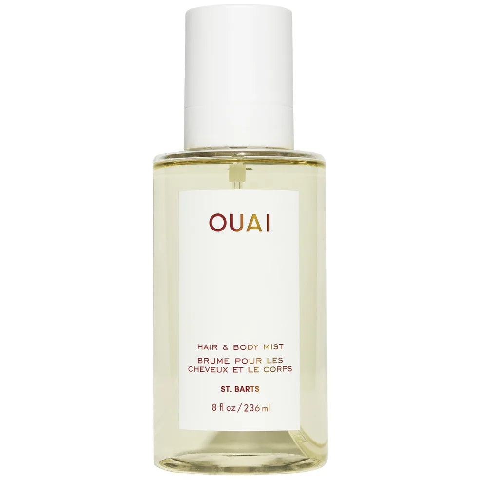 OUAI St.Barts Hair and Body Mist Jumbo - 236ml, tall frosted bottle with fine-mist spray cap