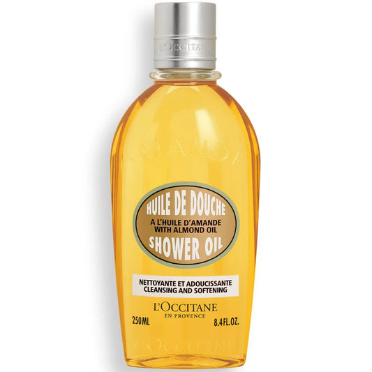 L'Occitane Almond Shower Oil 250ml, almond-infused shower oil that gently cleanses the body.