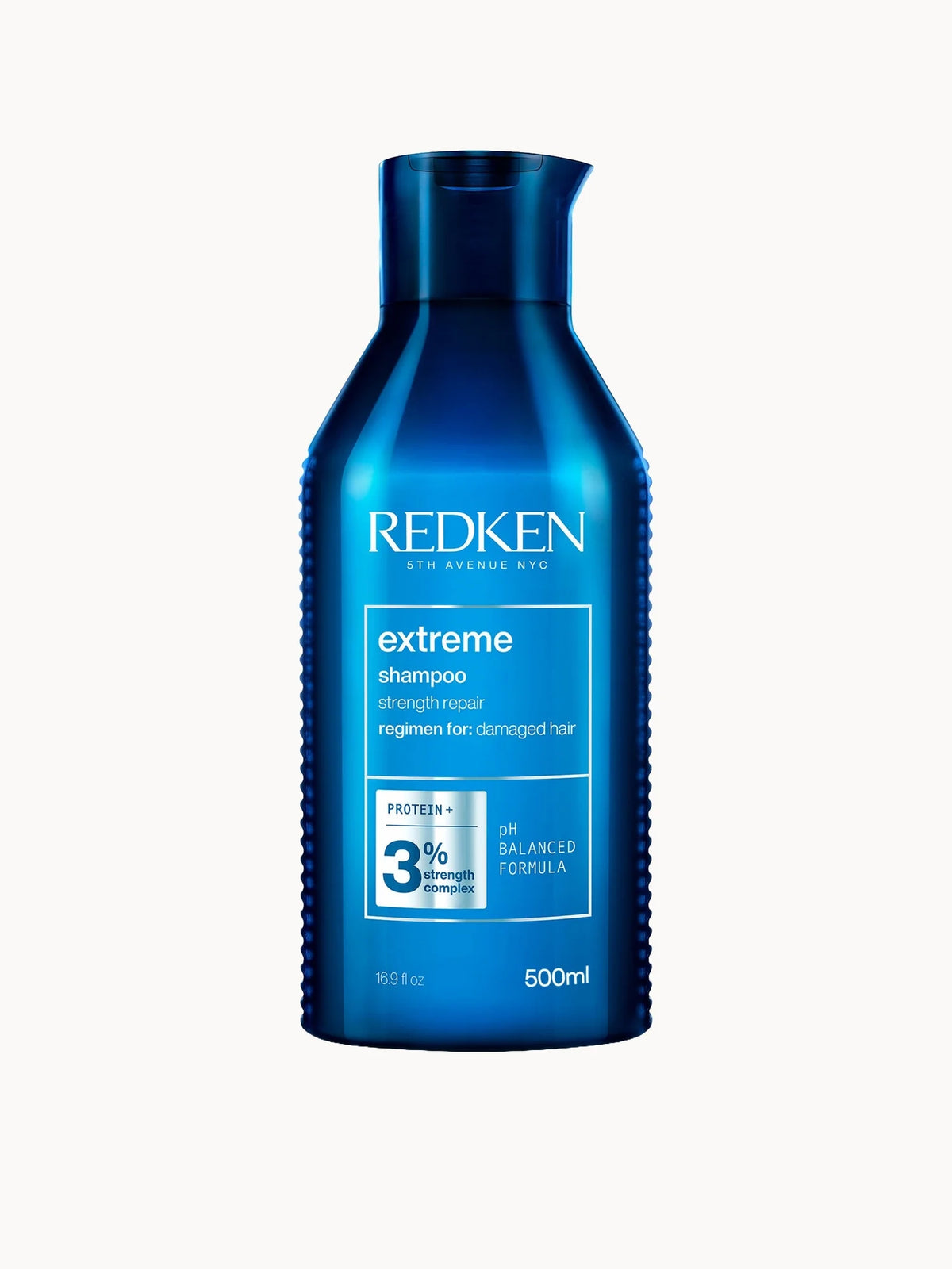 Redken Extreme Shampoo for Damaged Hair 500ml, black bottle with orange pump