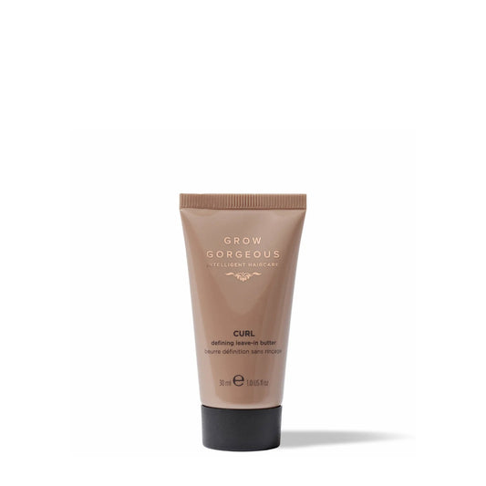 Grow Gorgeous Curl Butter 50ml — leave-in butter with wheat extract, camellia oil, cocoa butter; hyaluronic acid and caffeine for defined curls.