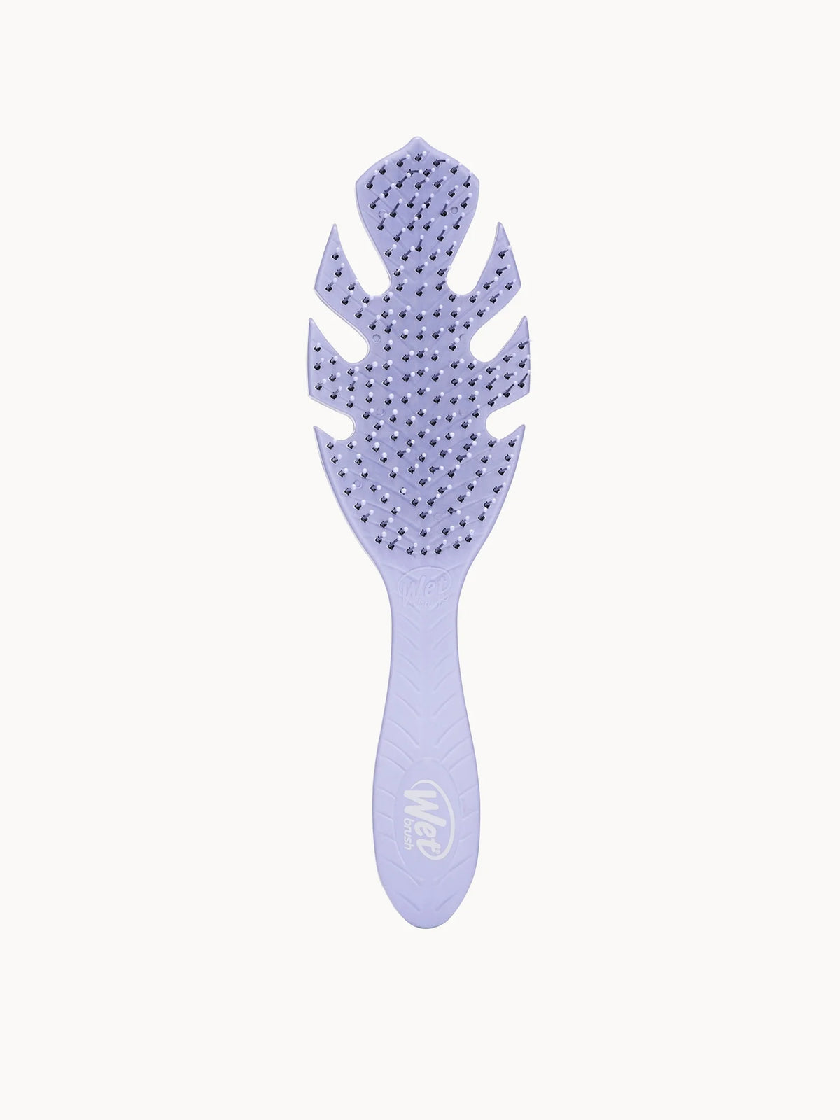 WetBrush Go Green Detangler - Lavender, paddle-style detangling brush with flexible bristles in lavender purple and WetBrush Go Green branding
