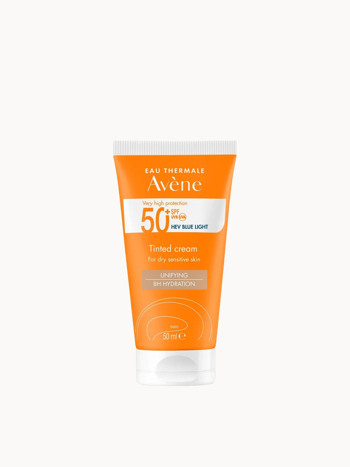 Avène Very High Protection Tinted Sun Cream SPF50+ for Dry, Sensitive Skin 50ml, sunscreen tube