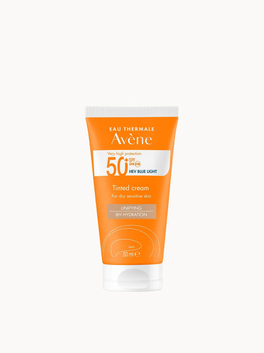 Avène Very High Protection Tinted Sun Cream SPF50+ for Dry, Sensitive Skin 50ml, sunscreen tube