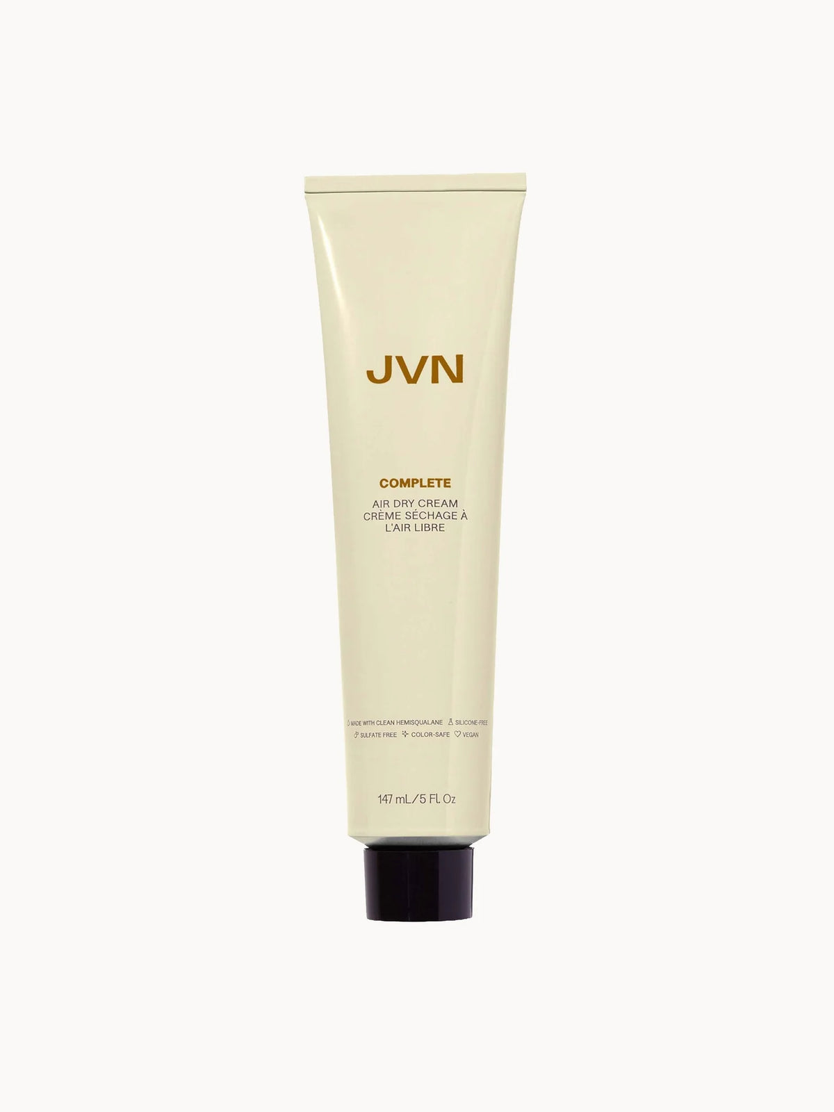 JVN Complete Air Dry Cream 147ml, clear tube with white cap and minimal branding