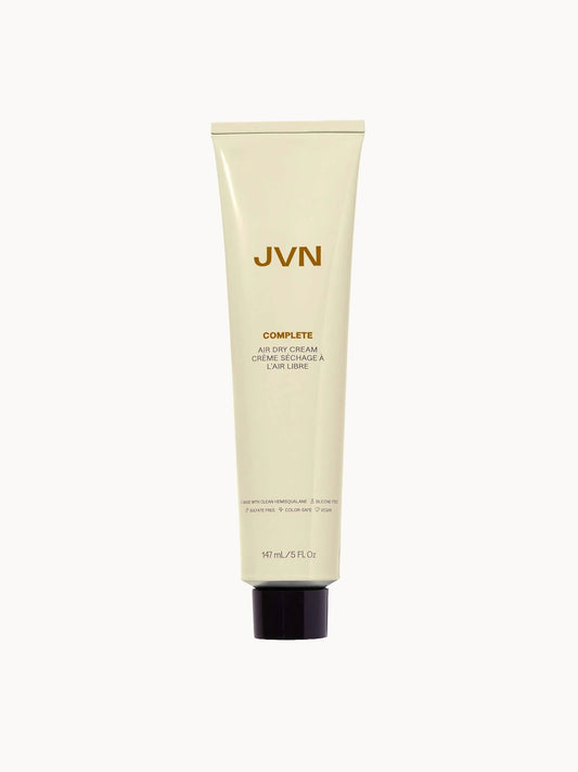 JVN Complete Air Dry Cream 147ml, clear tube with white cap and minimal branding