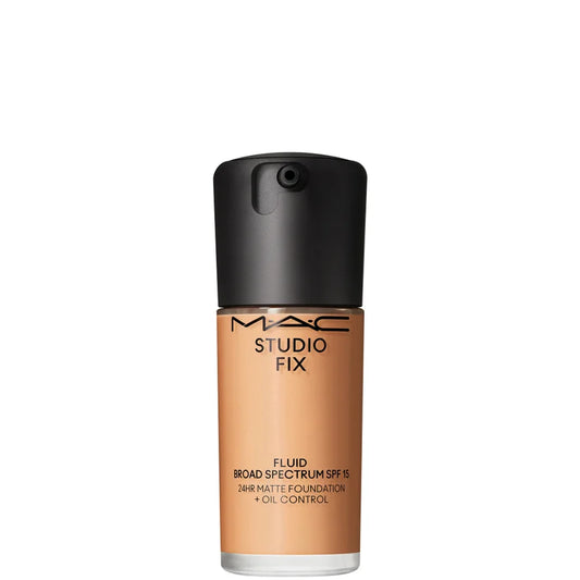 MAC Studio Fix Fluid Broad Spectrum SPF15 Foundation NC40 frosted glass foundation bottle with black cap