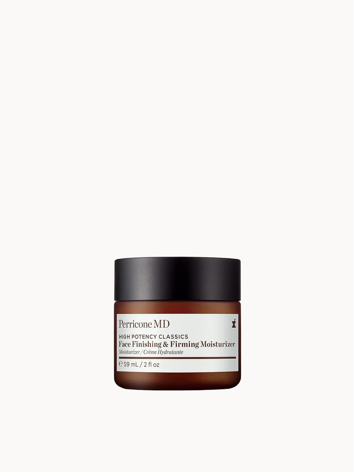 Perricone MD High Potency Face Finishing & Firming Moisturizer 59ml, white pump bottle with navy lettering